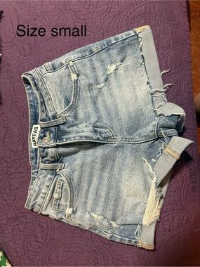 Bayeas Light Blue Distressed Jean Shorts
